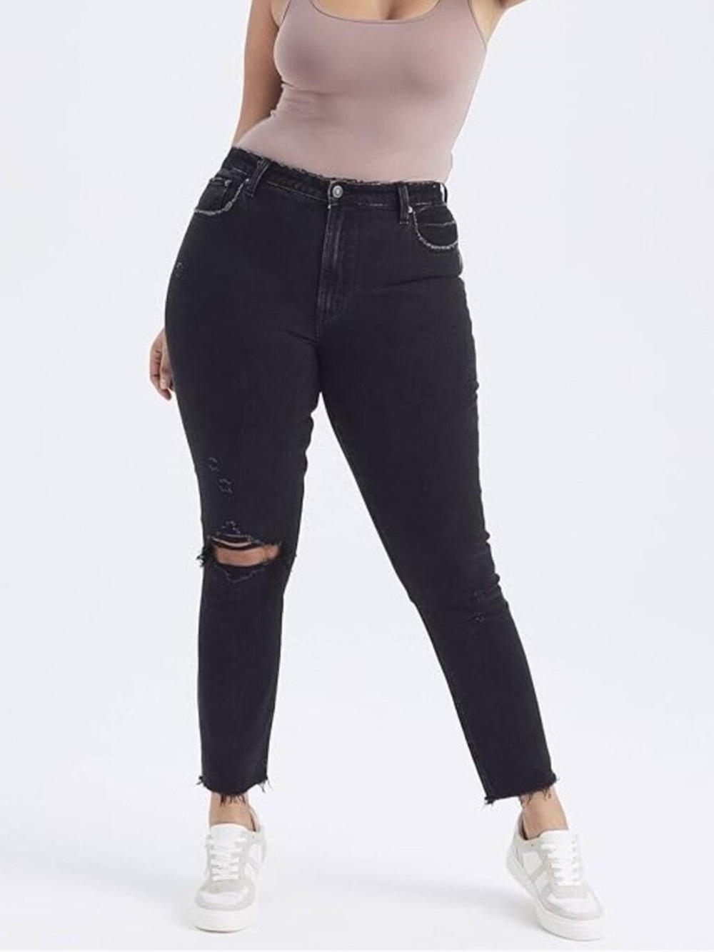 Abercrombie Curve Love Skinny High Rise Jeans Black 34 18R NWOT